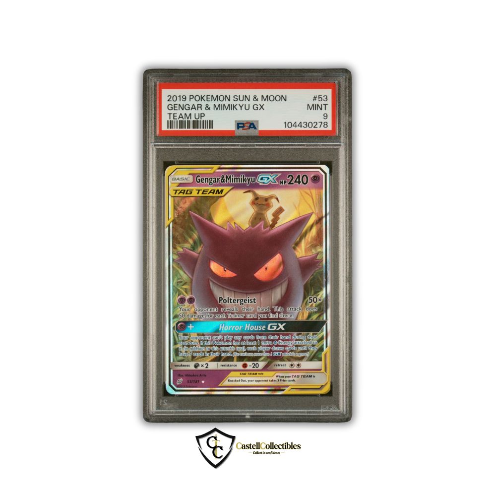 PSA 9 Gengar & Mimikyu GX Tag Team Team Up Ultra Rare Castellcollectibles PSA 9 Gengar & Mimikyu GX Tag Team Team Up Ultra Rare Castellcollectibles