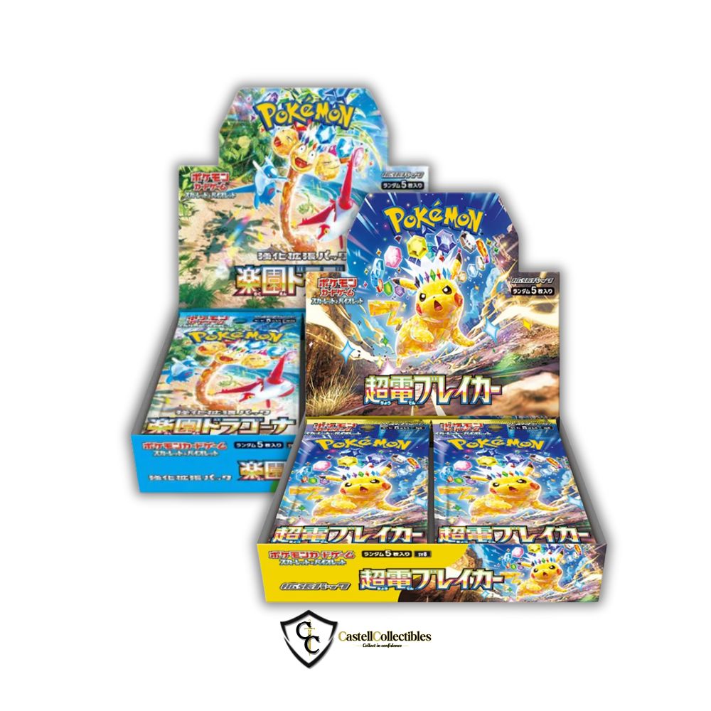 Pokemon TCG Super Electric Breaker & Paradise Dragona Booster Box Set - Sv7a Sv8 Japanese 2024 Japanese Pokemon Box Set Pokemon TCG Super Electric Breaker & Paradise Dragona Booster Box Set - Sv7a Sv8 Japanese 2024 Japanese Pokemon Box Set
